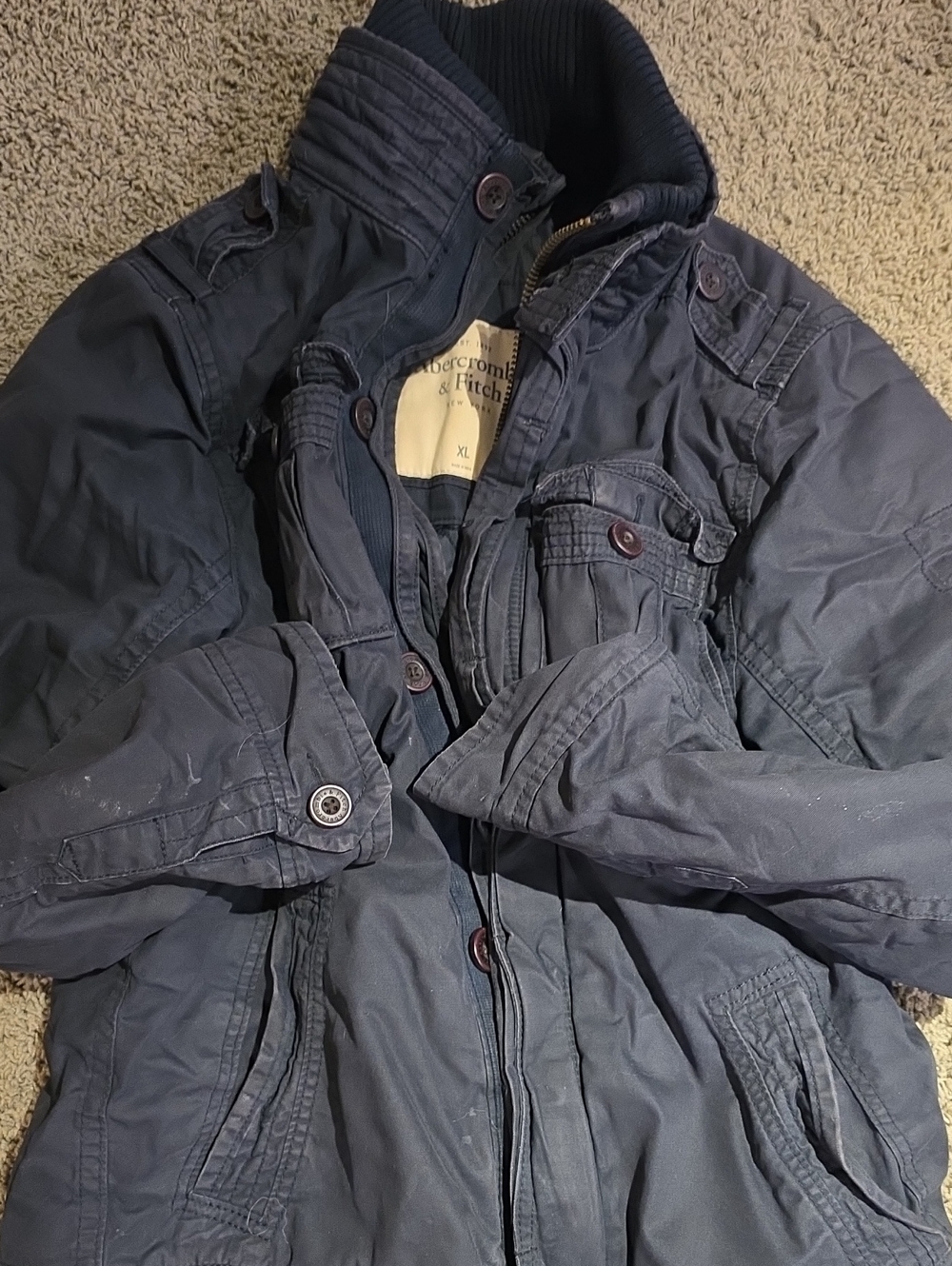 Abercrombie & Fitch Men's Dark Navy Field Jacket